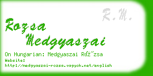 rozsa medgyaszai business card